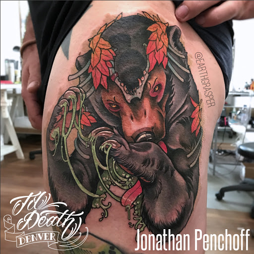 Explore beehive tattoo ideas, creative tattoo ideas in Denver, available at Til Death Tattoo