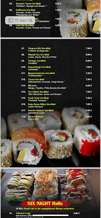 Six Aight Sushi & Noodle Bar à Bad Soden-Salmünster menu