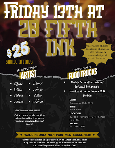 Explore knee ditch tattoo ideas, creative tattoo ideas in North Port, available at 20 Fifth Ink