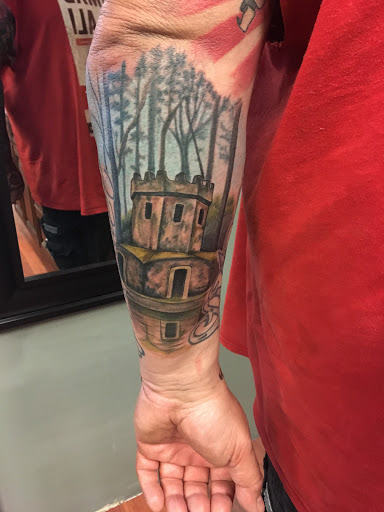 Explore tattoo blending ideas, creative tattoo ideas in Youngstown, available at Twisted Metal Custom Body Art