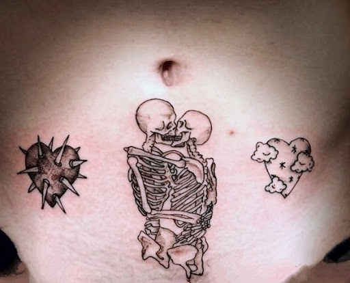 Explore cover up tattoo ideas on hip, creative tattoo ideas in Scranton, available at Black Sheep Tattoo & Piercing Studio