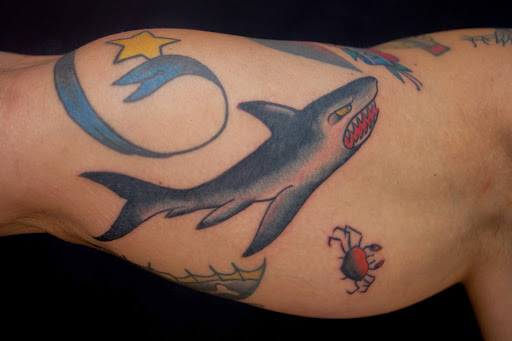 Explore black and grey tattoo filler ideas, creative tattoo ideas in Riverside, available at Elizabeth St. Tattoo