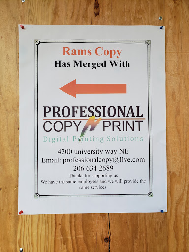 Copy Shop «Rams Copy Center Inc», reviews and photos, 4144 University Way NE, Seattle, WA 98105, USA