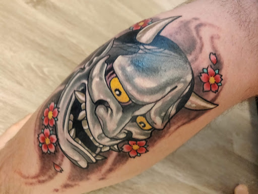 Explore sleeve skull tattoo ideas, creative tattoo ideas in Atlanta, available at Empyrean Tattoo Studio