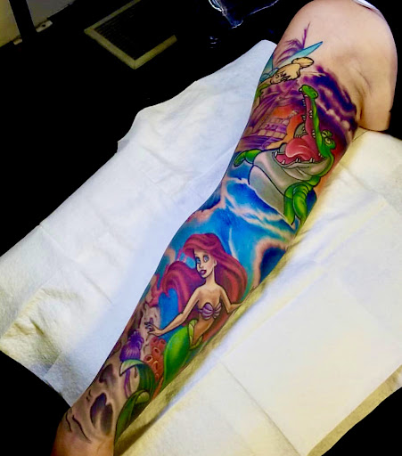 Explore background shading tattoo ideas, creative tattoo ideas in Sioux City, available at Living Art Tattoo Studio