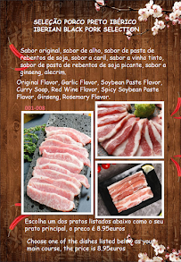 Restaurant de grillades coréennes Seoul Table Barbecue à Praia da Vitória (le menu)