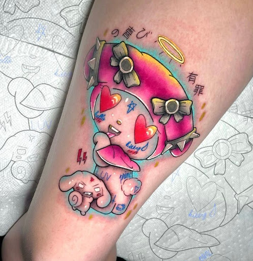 Find flower thigh tattoo ideas for your next unique tattoo in Glendale at Black Raven Tattoo