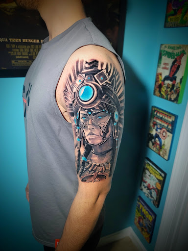 Explore male back tattoo ideas, creative tattoo ideas in Hopkinsville, available at Regeneration Tattoo Gallery