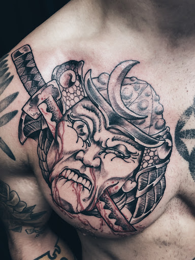Skull and Lotus Tattoo