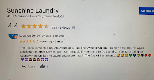 Laundromat «Sunshine Laundry LLC», reviews and photos, 4132 Manzanita Ave # 700, Carmichael, CA 95608, USA