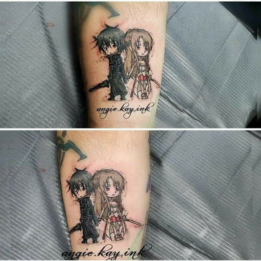 Explore sticker tattoo ideas, creative tattoo ideas in Casper, available at Luna & Lotus Amethyst Ink Angie Kay