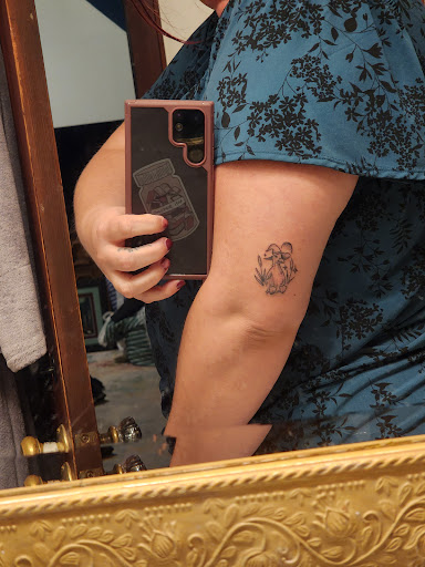 Explore motorbike tattoo ideas, creative tattoo ideas in Goshen, available at Lady Luck Studio