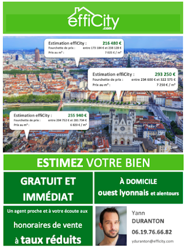 Agence immobilière EFFICITY : YANN DURANTON AGENCE IMMOBILIERE LA MULATIERE Estimation offerte honoraire réduit La Mulatière