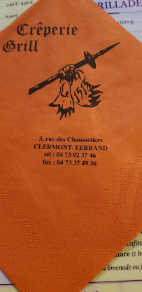 Le 1513 à Clermont-Ferrand menu