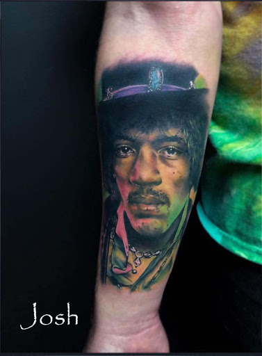 Explore music tattoo sleeve ideas, creative tattoo ideas in Sanford, available at Venom Ink Tattoo