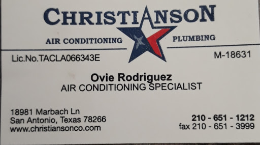 Air Conditioning Contractor «Christianson Air Conditioning and Plumbing», reviews and photos, 18981 Marbach Ln, San Antonio, TX 78266, USA