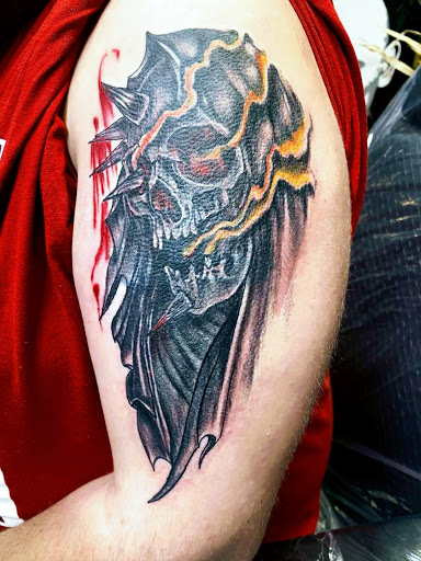 Explore tattoo ideas for weightlifters, creative tattoo ideas in Muncie, available at Obscura Tattoo shop and Oddity Collective