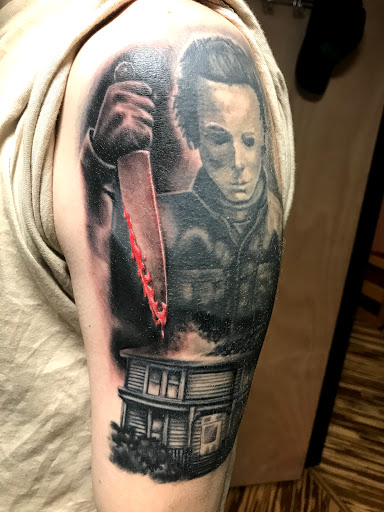 Explore male full sleeve tattoo ideas, creative tattoo ideas in East Syracuse, available at BioGraphix Tattoo Studio