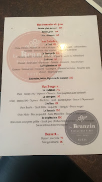 Le Branzin à Bozel menu
