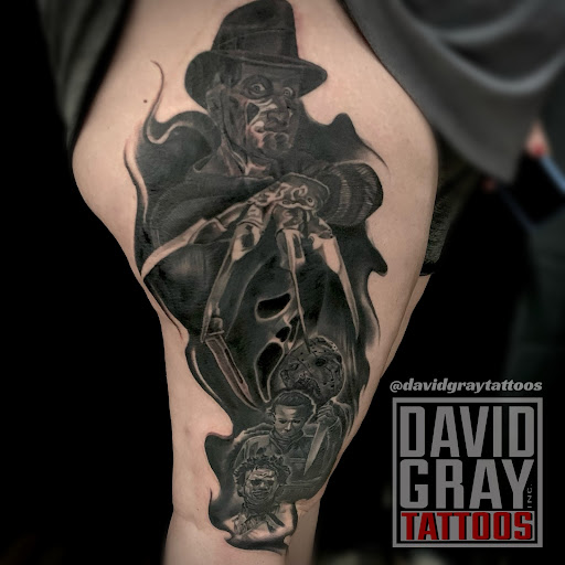 Explore cyberpunk edgerunners tattoo ideas, creative tattoo ideas in Davison, available at Trainwreck Tattoo Studio