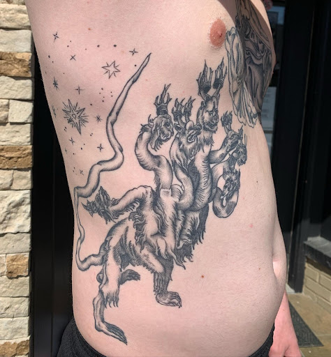 Explore kratos tattoo ideas, creative tattoo ideas in Kingsport, available at Raven Mocker Tattoo