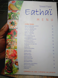 Restaurant thaï Eathai à Paris - menu / carte