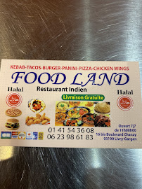 FOOD LAND (indiaก็ masaḺa) à Livry-Gargan menu