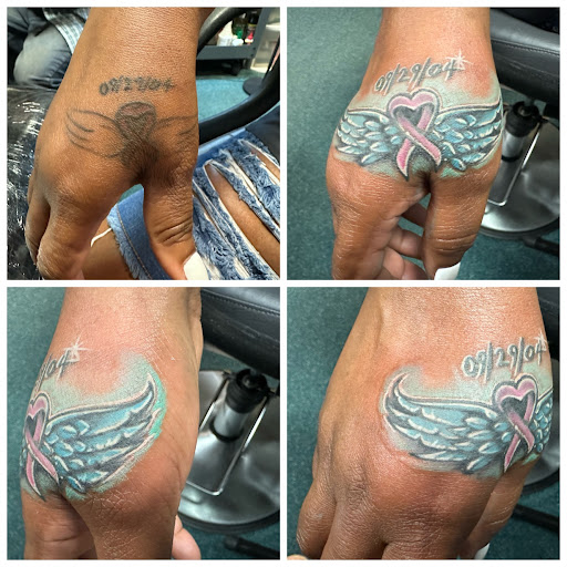 Explore death tattoo ideas, creative tattoo ideas in Middletown, available at Orange County Tattoo & Body Piercing Studio