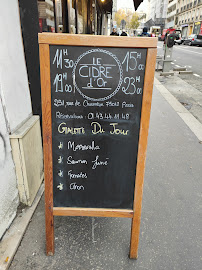 Le Cidre d'Or à Paris menu