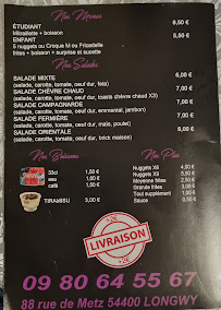 Menu / carte de Tazafood à Longwy