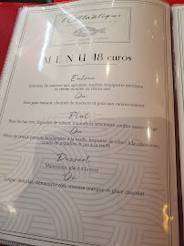 Bistronomique l'Atlantique à Quiberon menu