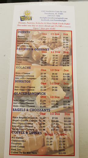 Donut Shop «Daylight Donuts», reviews and photos, 1105 Southview Ln #114, Tuscaloosa, AL 35405, USA