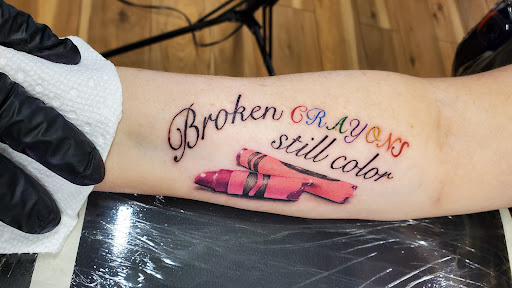 Explore ankle tattoo ideas, creative tattoo ideas in Fresno, available at Happy Client Tattoo