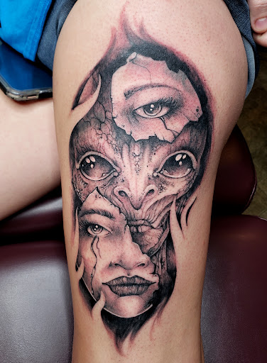Find bee tattoo ideas for your next unique tattoo in Fuquay Varina at 401 Tattoo and Antiquities