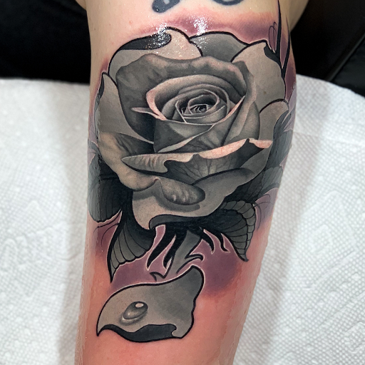 Explore guy leg tattoo ideas, creative tattoo ideas in Senoia, available at Messenger Tattoo Studio
