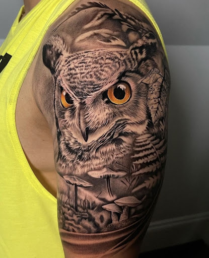 Explore simple bat tattoo ideas, creative tattoo ideas in Boston, available at Boston Barber & Tattoo Co.