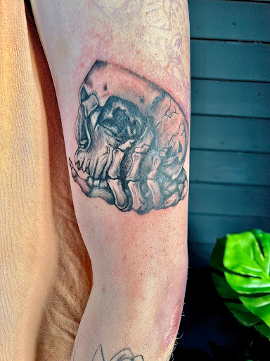 Explore boxer dog tattoo ideas, creative tattoo ideas in Fort Oglethorpe, available at The Helm Tattoo & Piercing