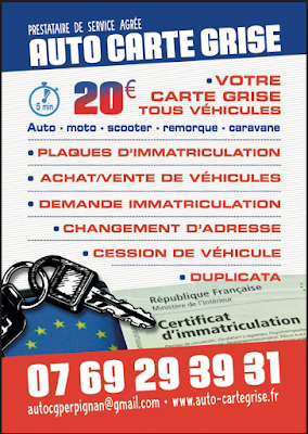 Carte grise 66 carte grise tous véhicules auto moto scooter collection à Perpignan