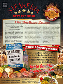 Menu / carte de Steakeria Satt und Selig à Berlin