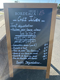 Carte du Chez Julien à Andernos-les-Bains