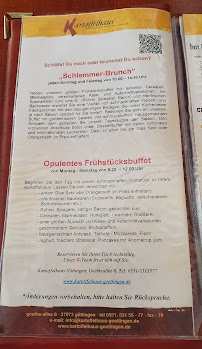 Menu du Kartoffelhaus à Göttingen