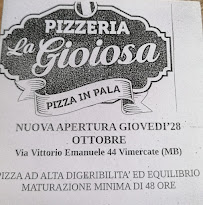 Menu du La Gioiosa à Vimercate