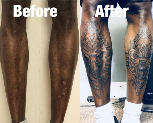 Explore back tattoos for women ideas, creative tattoo ideas in Scarsdale, available at Damm Nice Tattoo & Body Art