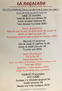 La Régalade cuisine française&Italienne, produits frais, fait maison, karaoke, soirée dansante et soirée à thème à La Seyne-sur-Mer menu