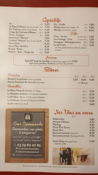 Restaurant La Taverne Alsacienne à Gérardmer (le menu)