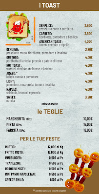 Menu / carte de Peccati di Gola à Sant'Andrea del Pizzone