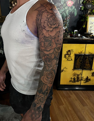 Explore ladies shoulder tattoo ideas, creative tattoo ideas in Buffalo, available at True Gloom Tattoo Studio