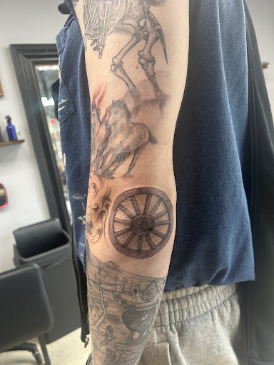 Explore monopoly tattoo ideas, creative tattoo ideas in Pittsburgh, available at Crimson Lotus Collective