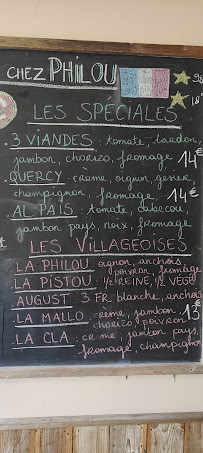Chez Philou - Pizzeria - Snacking - Rôtisserie à Tour-de-Faure carte
