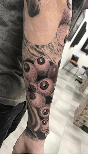 Explore boba fett tattoo ideas, creative tattoo ideas in Marietta, available at Sink or Swim Studio and Gallery